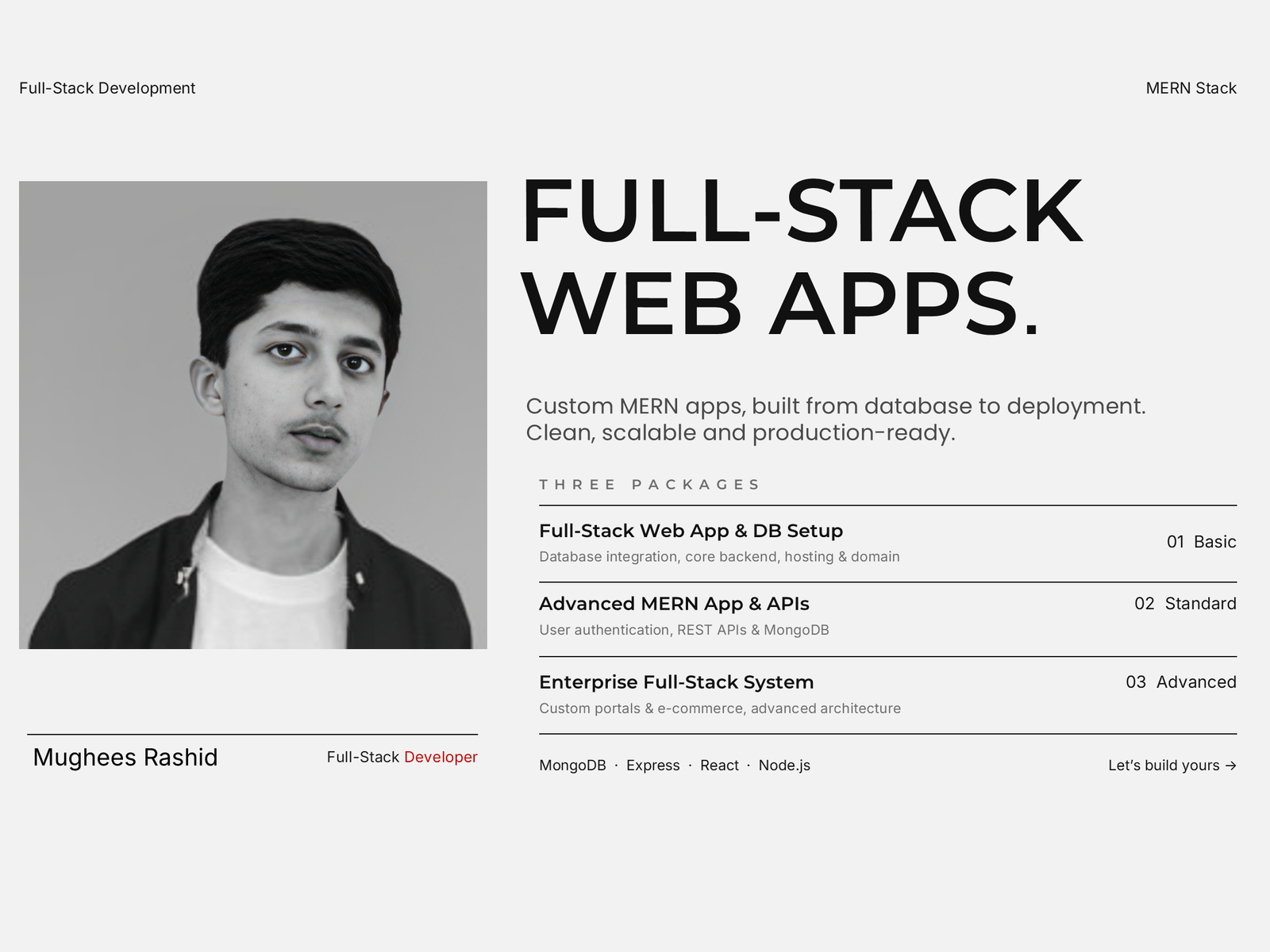 custom full stack web application using mern stack